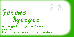 ferenc nyerges business card